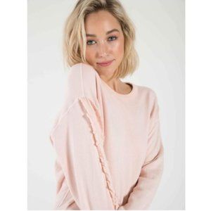 NWT n:Philanthropy Pink Ruffle Sleeve Lulu Sweatshirt Size XS